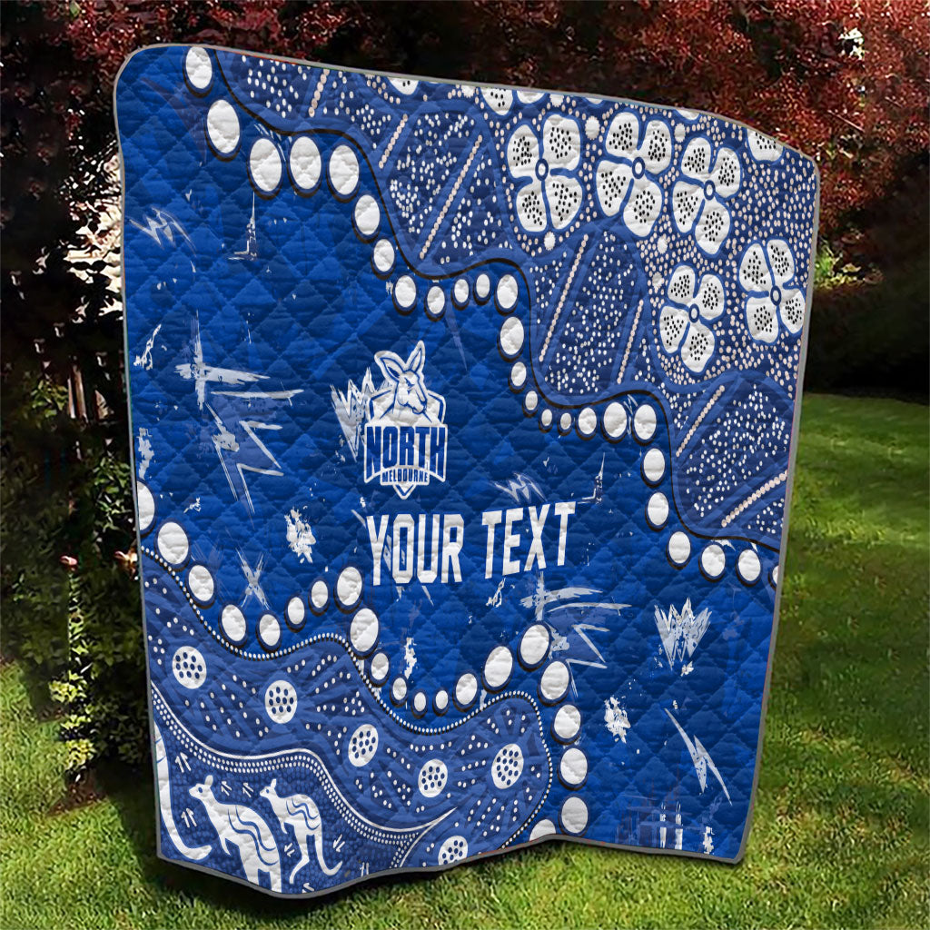 Personalized North Melbourne Kangaroos Quilt Aboriginal Pattern with Graffiti Style