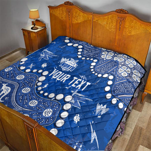 Personalized North Melbourne Kangaroos Quilt Aboriginal Pattern with Graffiti Style