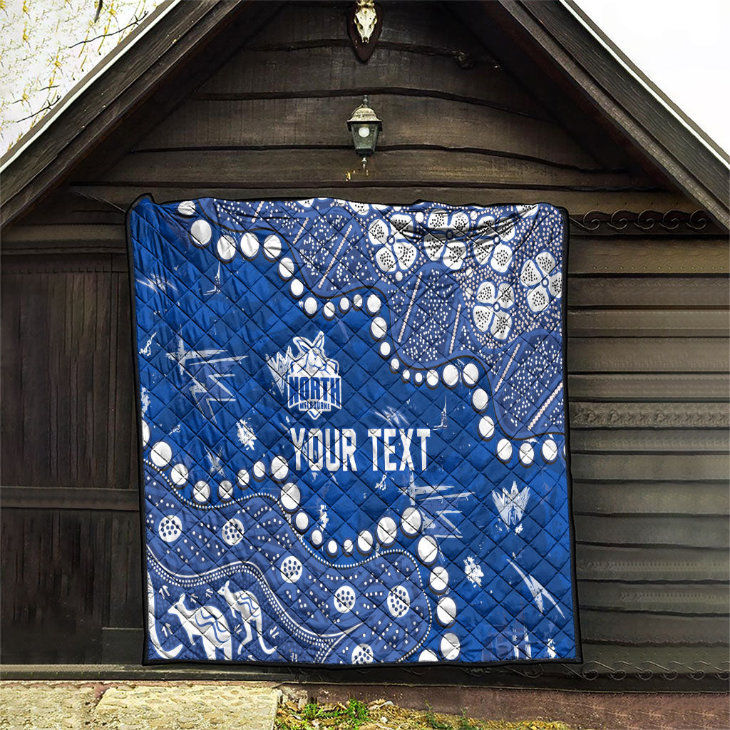 Personalized North Melbourne Kangaroos Quilt Aboriginal Pattern with Graffiti Style