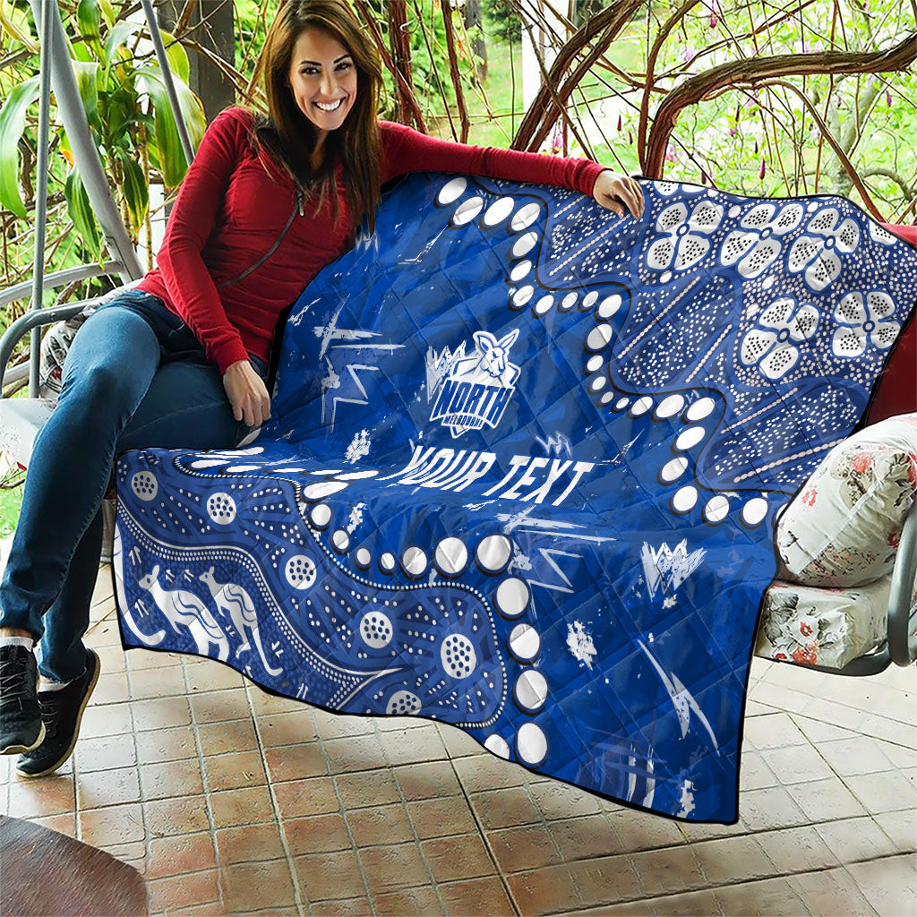 Personalized North Melbourne Kangaroos Quilt Aboriginal Pattern with Graffiti Style
