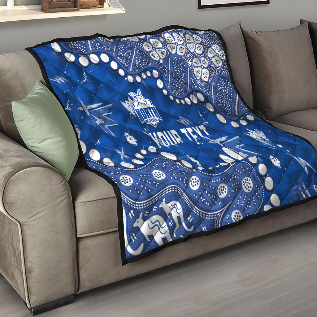 Personalized North Melbourne Kangaroos Quilt Aboriginal Pattern with Graffiti Style