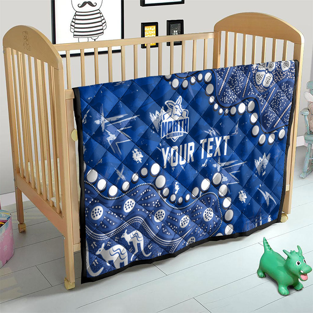 Personalized North Melbourne Kangaroos Quilt Aboriginal Pattern with Graffiti Style