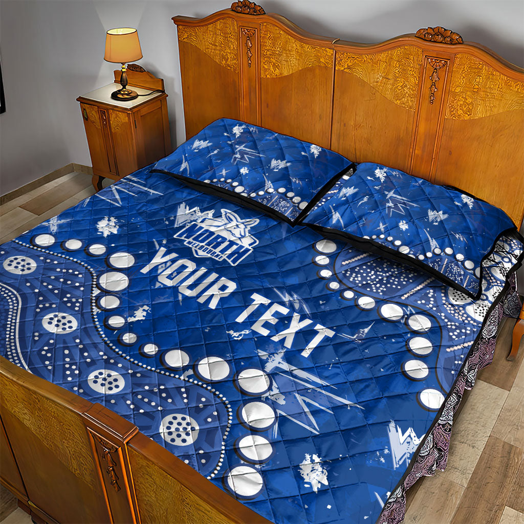 Personalized North Melbourne Kangaroos Quilt Bed Set Aboriginal Pattern with Graffiti Style