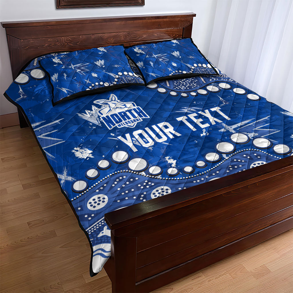 Personalized North Melbourne Kangaroos Quilt Bed Set Aboriginal Pattern with Graffiti Style