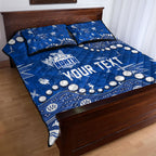 Personalized North Melbourne Kangaroos Quilt Bed Set Aboriginal Pattern with Graffiti Style