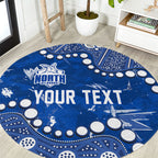 Personalized North Melbourne Kangaroos Round Carpet Aboriginal Pattern with Graffiti Style