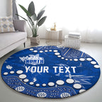 Personalized North Melbourne Kangaroos Round Carpet Aboriginal Pattern with Graffiti Style