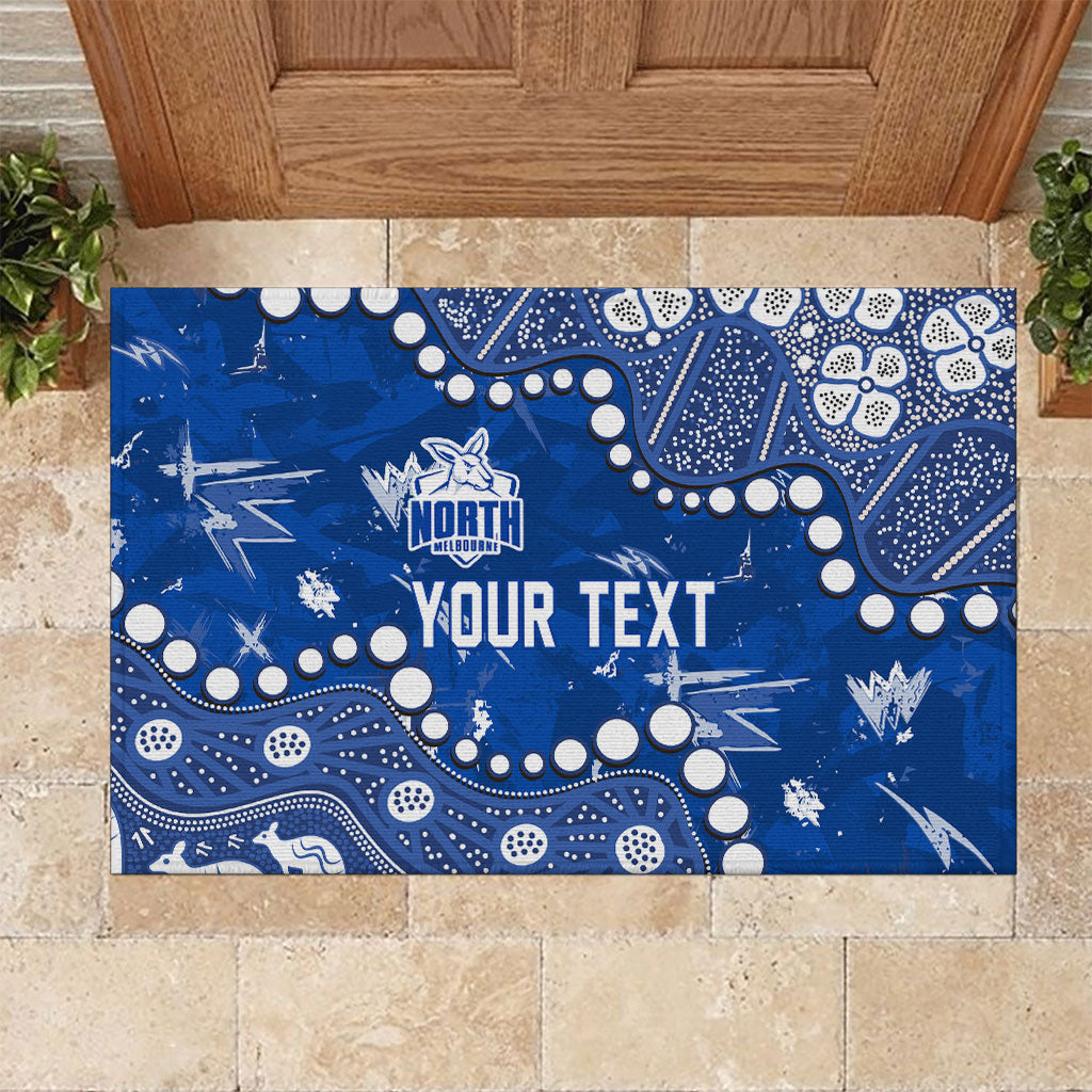 Personalized North Melbourne Kangaroos Rubber Doormat Aboriginal Pattern with Graffiti Style