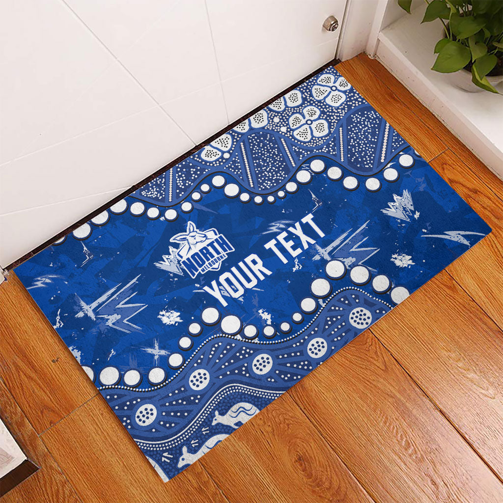 Personalized North Melbourne Kangaroos Rubber Doormat Aboriginal Pattern with Graffiti Style