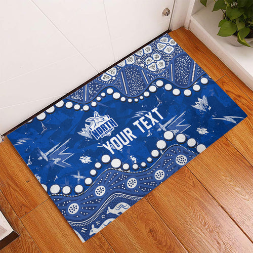 Personalized North Melbourne Kangaroos Rubber Doormat Aboriginal Pattern with Graffiti Style