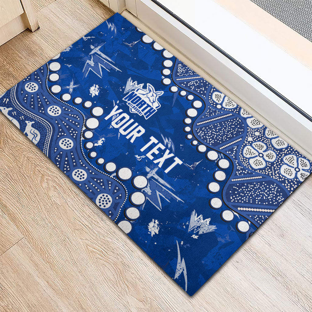 Personalized North Melbourne Kangaroos Rubber Doormat Aboriginal Pattern with Graffiti Style