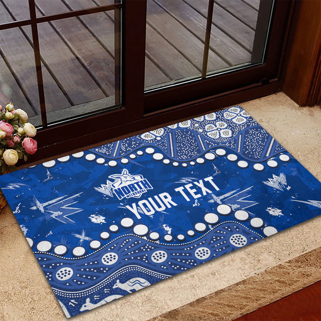 Personalized North Melbourne Kangaroos Rubber Doormat Aboriginal Pattern with Graffiti Style