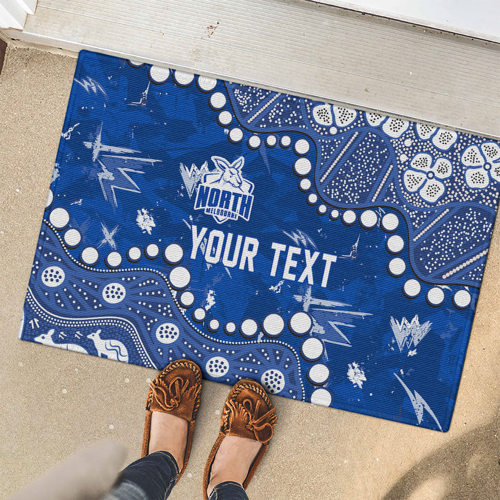 Personalized North Melbourne Kangaroos Rubber Doormat Aboriginal Pattern with Graffiti Style