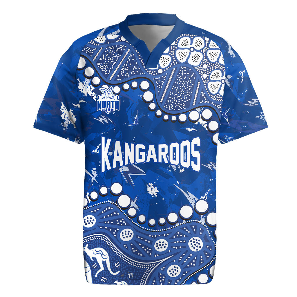 Personalized North Melbourne Kangaroos Rugby Jersey Aboriginal Pattern with Graffiti Style