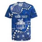 Personalized North Melbourne Kangaroos Rugby Jersey Aboriginal Pattern with Graffiti Style