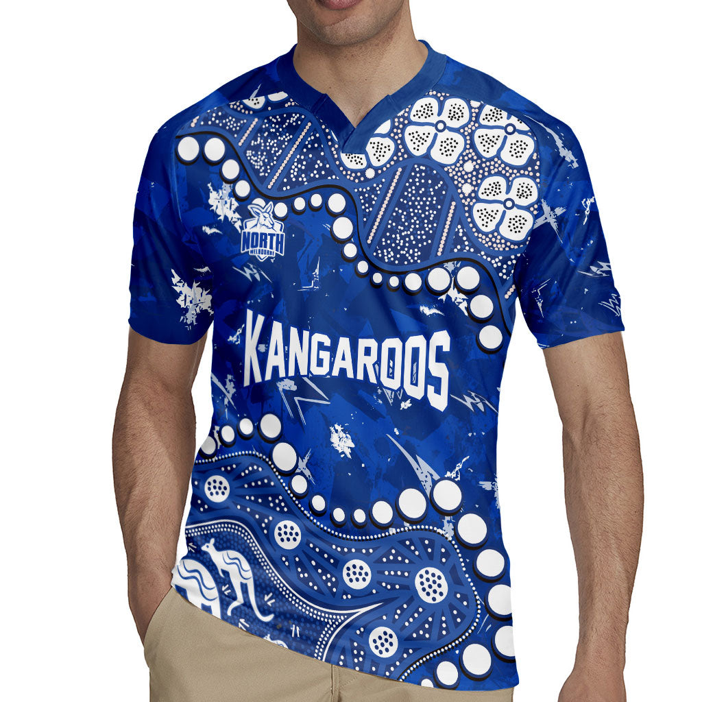 Personalized North Melbourne Kangaroos Rugby Jersey Aboriginal Pattern with Graffiti Style
