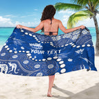 Personalized North Melbourne Kangaroos Sarong Aboriginal Pattern with Graffiti Style