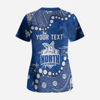 Personalized North Melbourne Kangaroos Scrub Top Aboriginal Pattern with Graffiti Style
