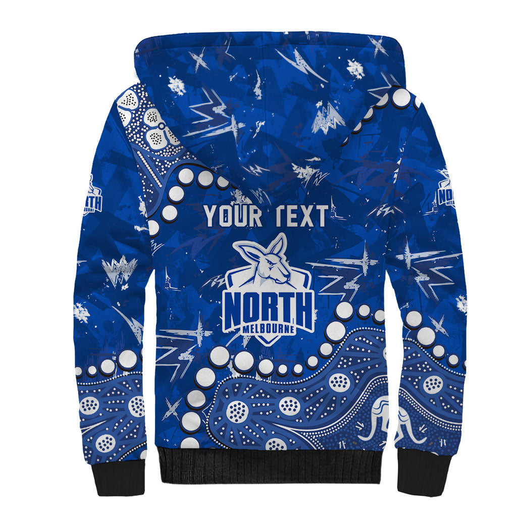 Personalized North Melbourne Kangaroos Sherpa Hoodie Aboriginal Pattern with Graffiti Style