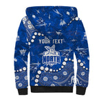Personalized North Melbourne Kangaroos Sherpa Hoodie Aboriginal Pattern with Graffiti Style