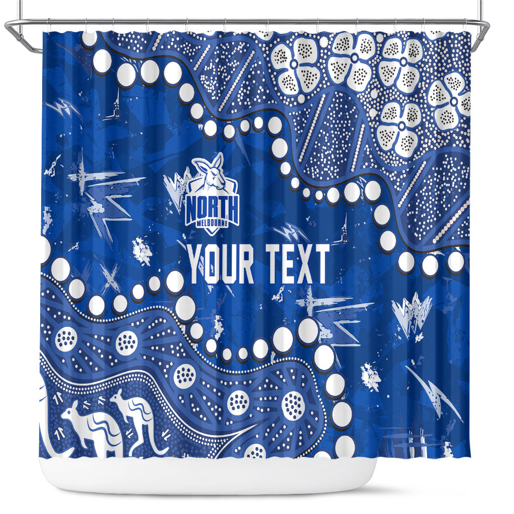 Personalized North Melbourne Kangaroos Shower Curtain Aboriginal Pattern with Graffiti Style