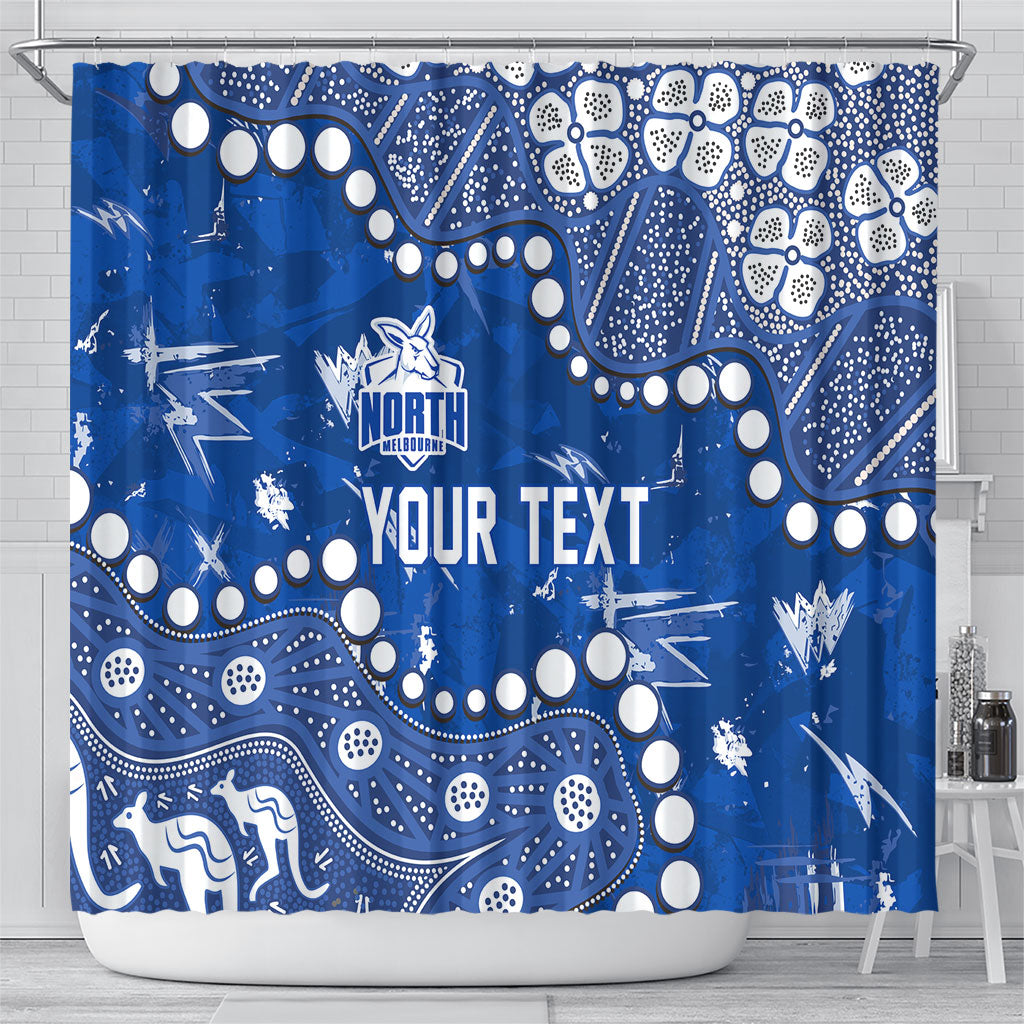 Personalized North Melbourne Kangaroos Shower Curtain Aboriginal Pattern with Graffiti Style