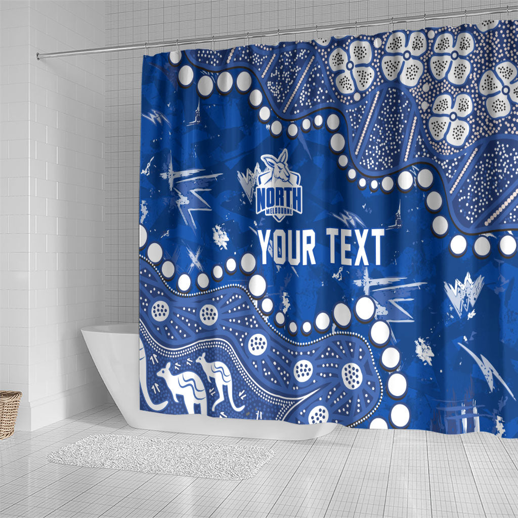 Personalized North Melbourne Kangaroos Shower Curtain Aboriginal Pattern with Graffiti Style
