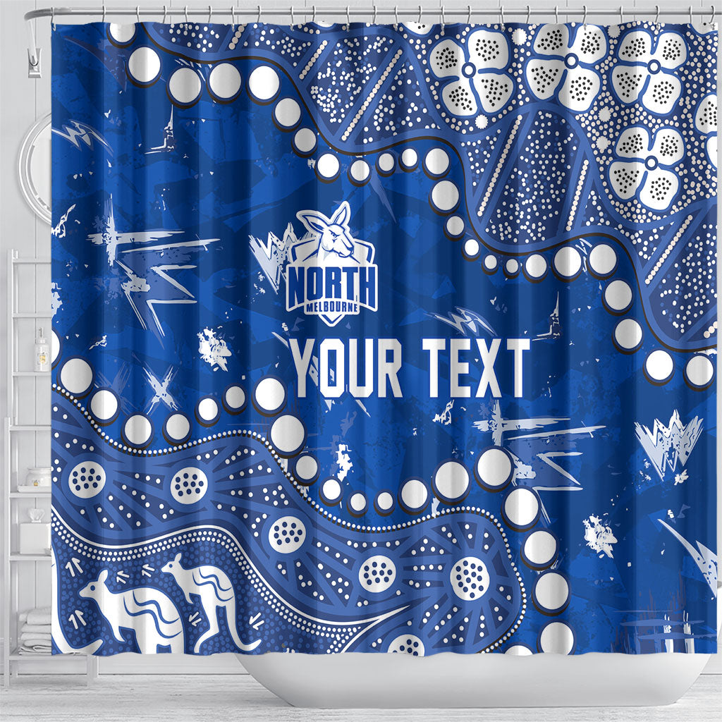 Personalized North Melbourne Kangaroos Shower Curtain Aboriginal Pattern with Graffiti Style