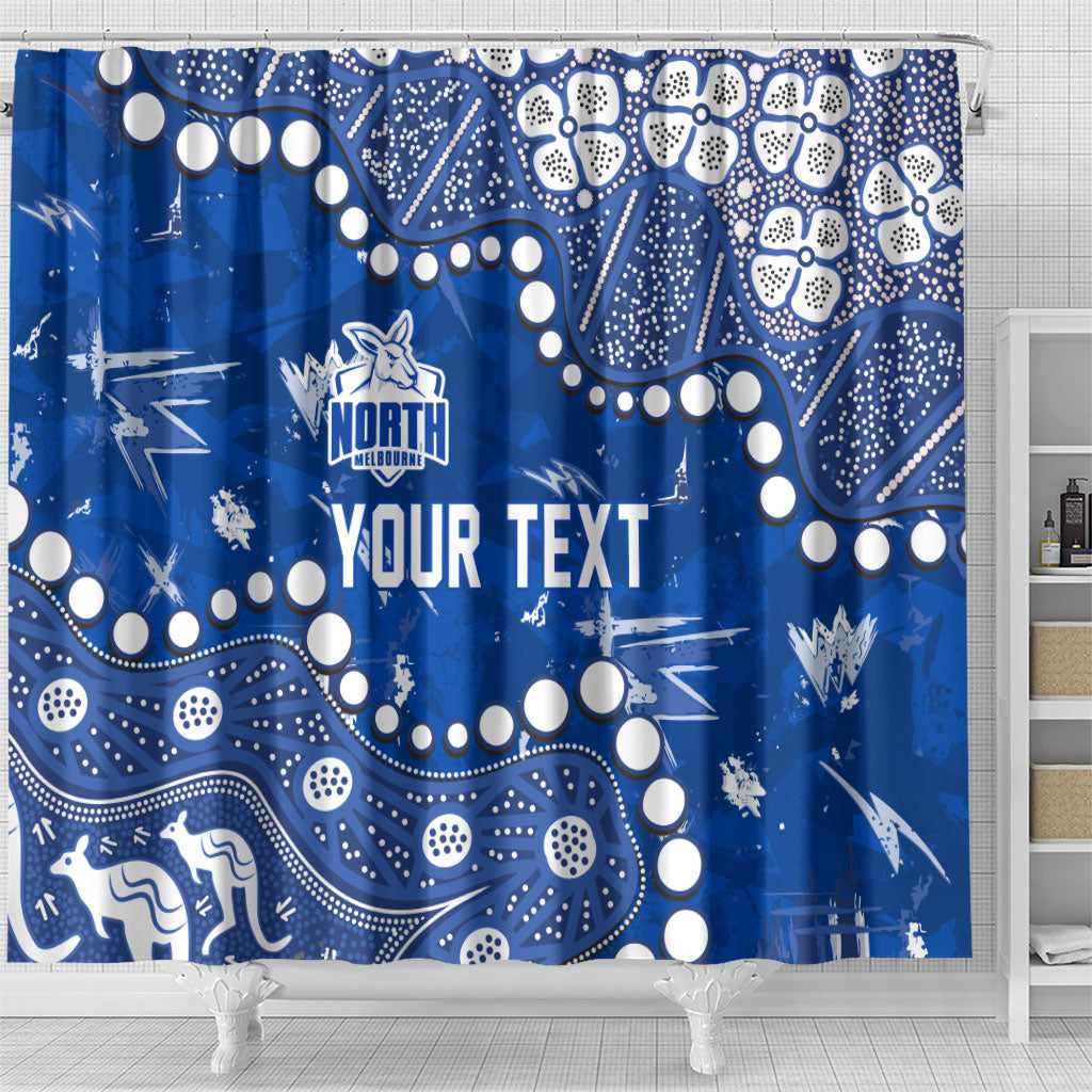 Personalized North Melbourne Kangaroos Shower Curtain Aboriginal Pattern with Graffiti Style
