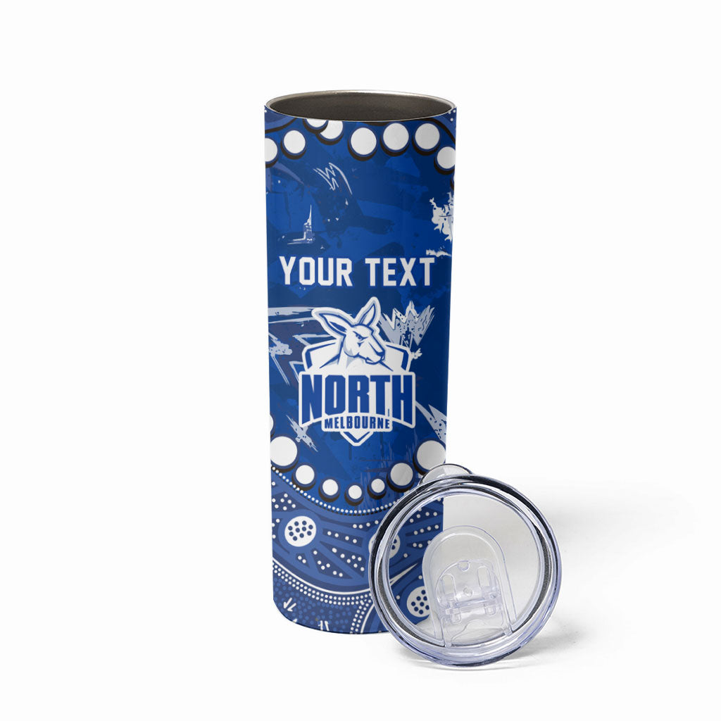 Personalized North Melbourne Kangaroos Skinny Tumbler Aboriginal Pattern with Graffiti Style