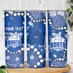 Personalized North Melbourne Kangaroos Skinny Tumbler Aboriginal Pattern with Graffiti Style