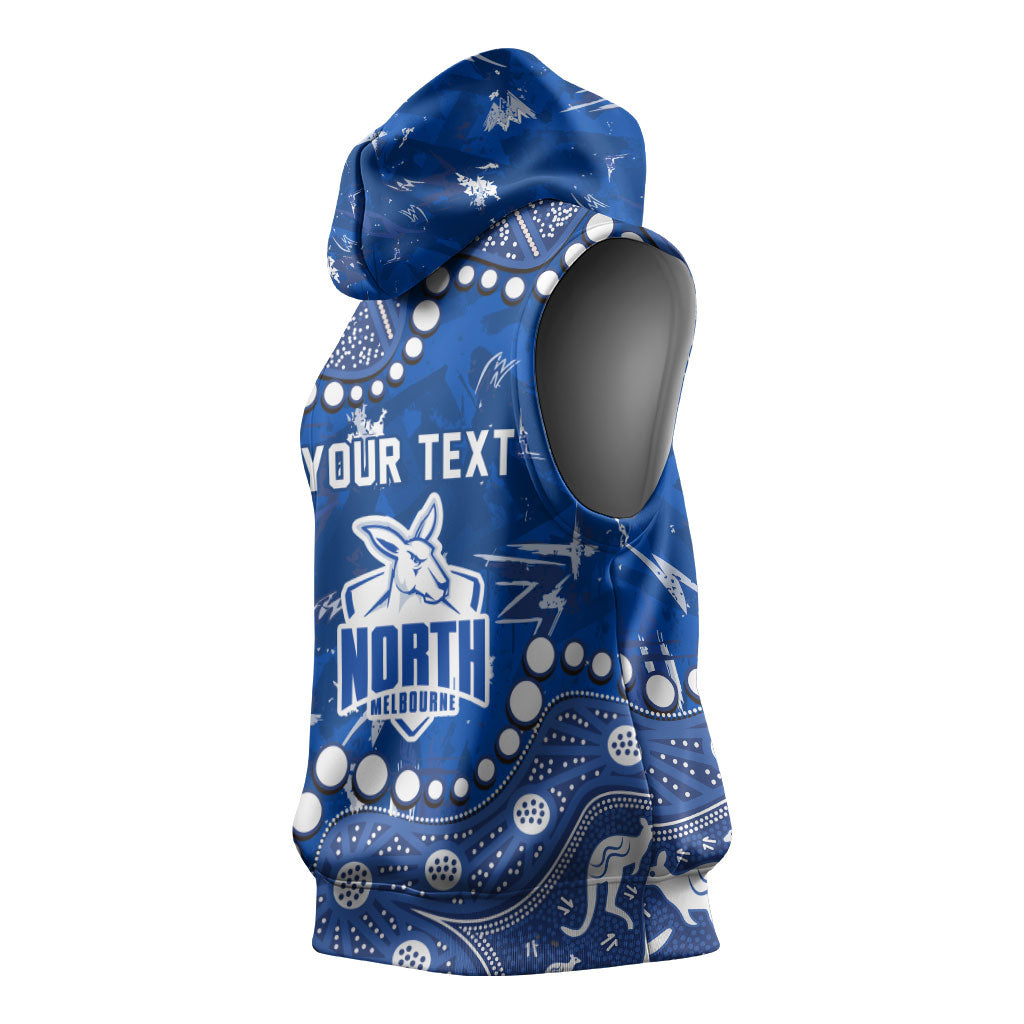 Personalized North Melbourne Kangaroos Sleeveless Hoodie Aboriginal Pattern with Graffiti Style