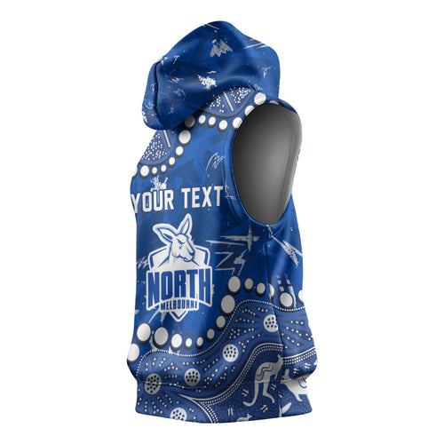 Personalized North Melbourne Kangaroos Sleeveless Hoodie Aboriginal Pattern with Graffiti Style