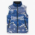 Personalized North Melbourne Kangaroos Sleeveless Puffer Jacket Aboriginal Pattern with Graffiti Style