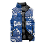 Personalized North Melbourne Kangaroos Sleeveless Puffer Jacket Aboriginal Pattern with Graffiti Style