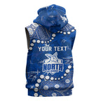 Personalized North Melbourne Kangaroos Sleeveless Zip Hoodie Aboriginal Pattern with Graffiti Style