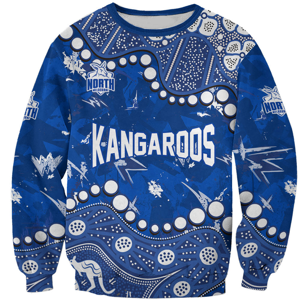 Personalized North Melbourne Kangaroos Sweatshirt Aboriginal Pattern with Graffiti Style