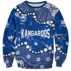 Personalized North Melbourne Kangaroos Sweatshirt Aboriginal Pattern with Graffiti Style