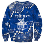 Personalized North Melbourne Kangaroos Sweatshirt Aboriginal Pattern with Graffiti Style