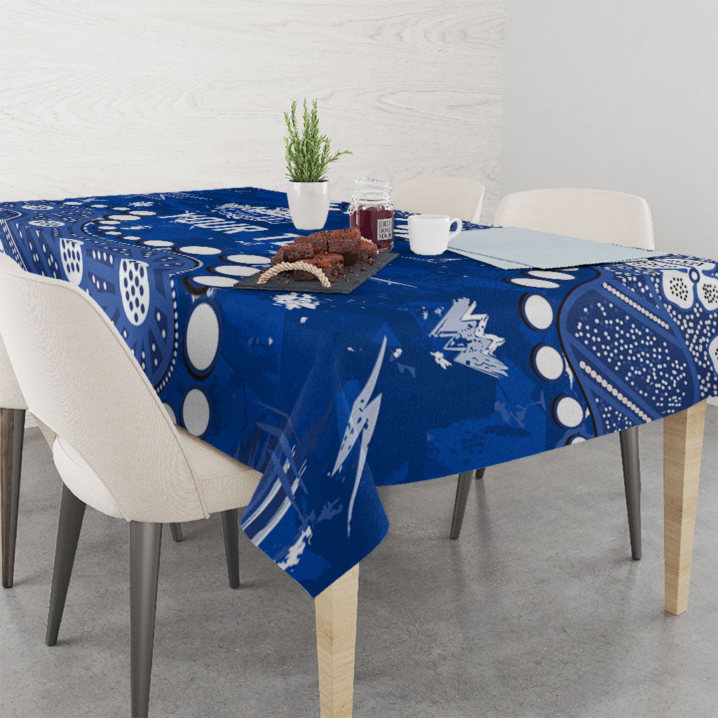 Personalized North Melbourne Kangaroos Tablecloth Aboriginal Pattern with Graffiti Style