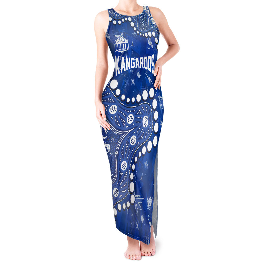 Personalized North Melbourne Kangaroos Tank Maxi Dress Aboriginal Pattern with Graffiti Style