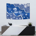 Personalized North Melbourne Kangaroos Tapestry Aboriginal Pattern with Graffiti Style