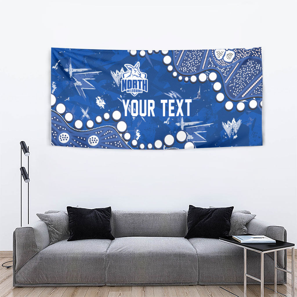 Personalized North Melbourne Kangaroos Tapestry Aboriginal Pattern with Graffiti Style