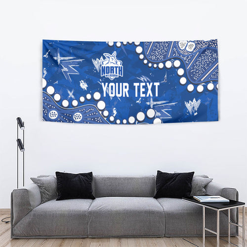 Personalized North Melbourne Kangaroos Tapestry Aboriginal Pattern with Graffiti Style