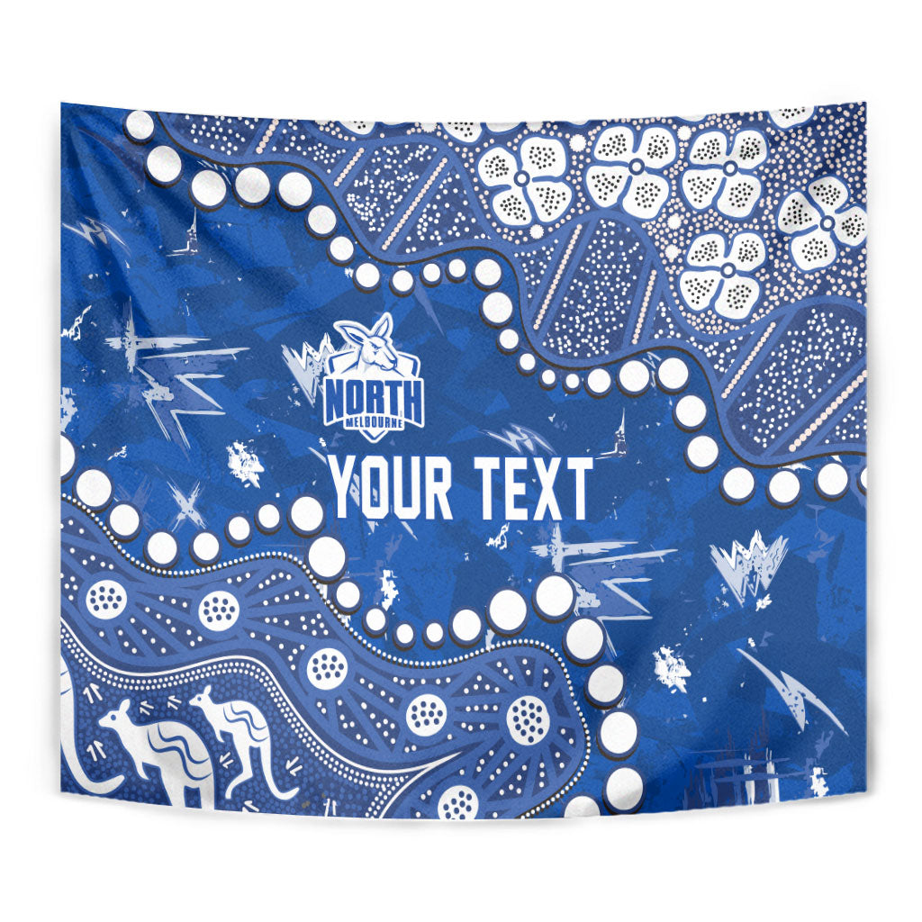 Personalized North Melbourne Kangaroos Tapestry Aboriginal Pattern with Graffiti Style