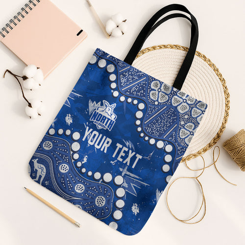 Personalized North Melbourne Kangaroos Tote Bag Aboriginal Pattern with Graffiti Style