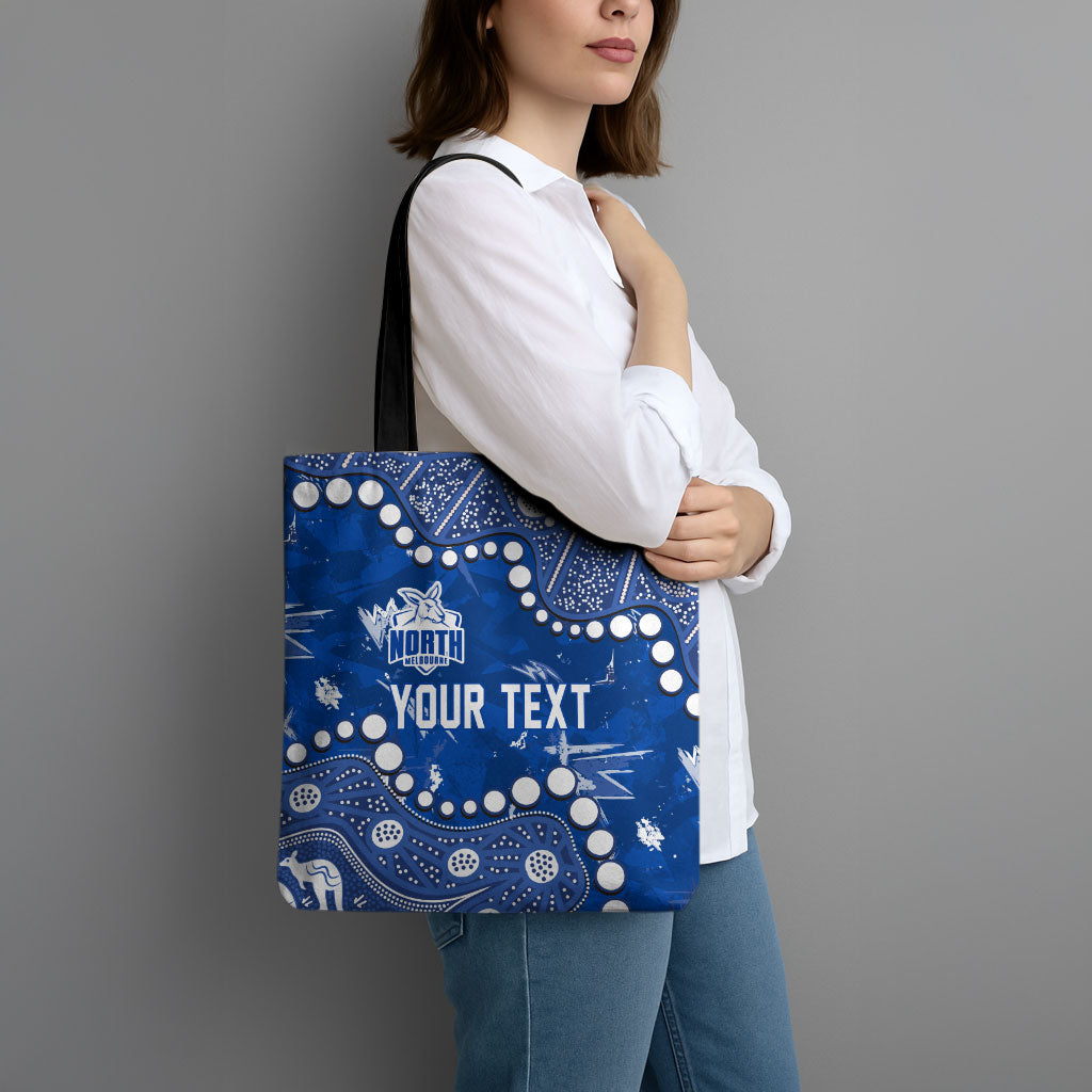 Personalized North Melbourne Kangaroos Tote Bag Aboriginal Pattern with Graffiti Style