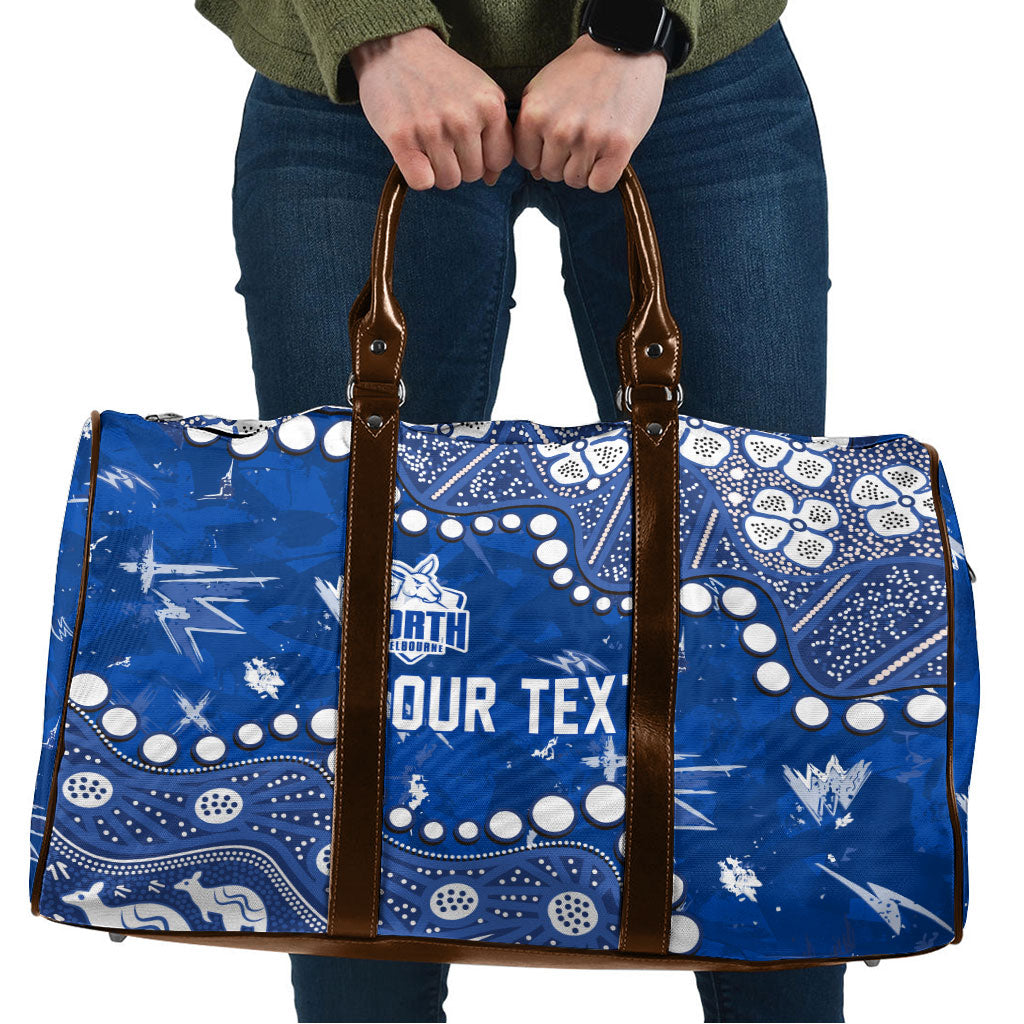 Personalized North Melbourne Kangaroos Travel Bag Aboriginal Pattern with Graffiti Style