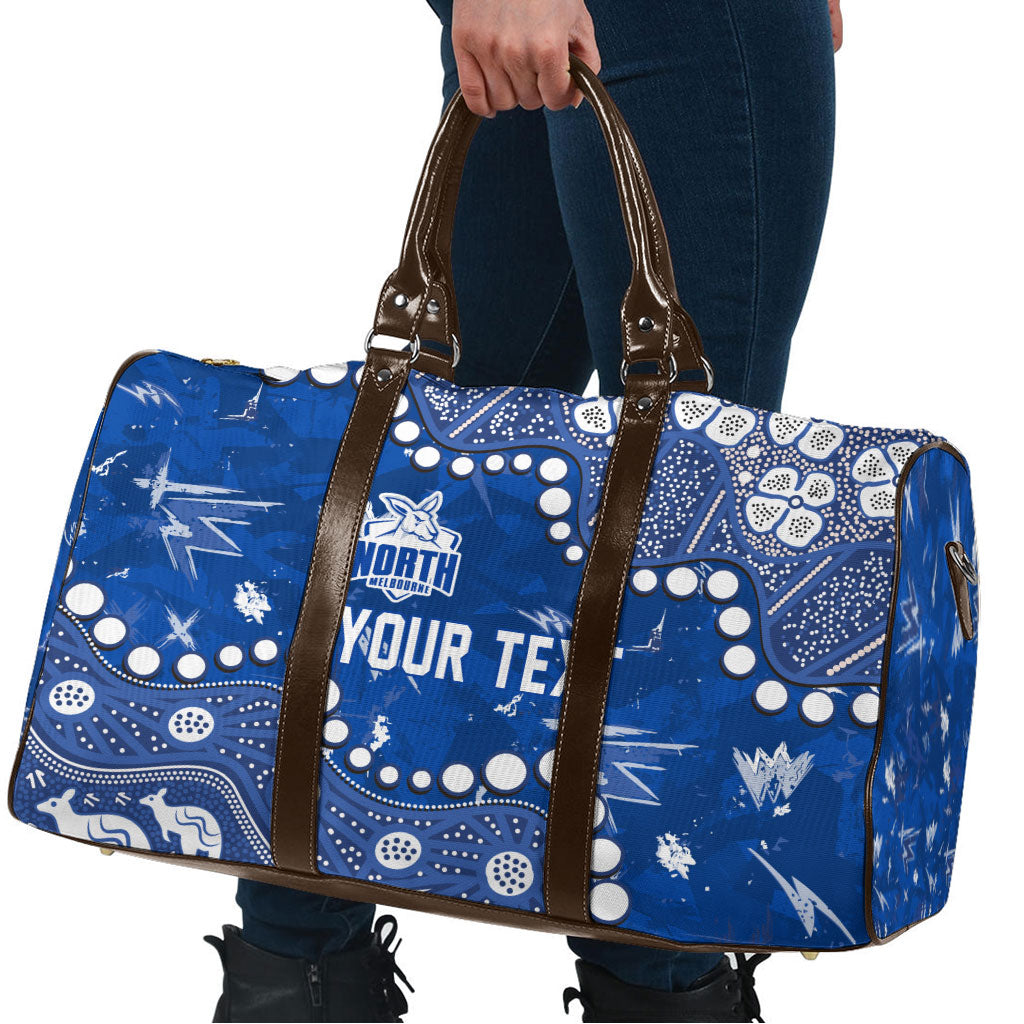 Personalized North Melbourne Kangaroos Travel Bag Aboriginal Pattern with Graffiti Style