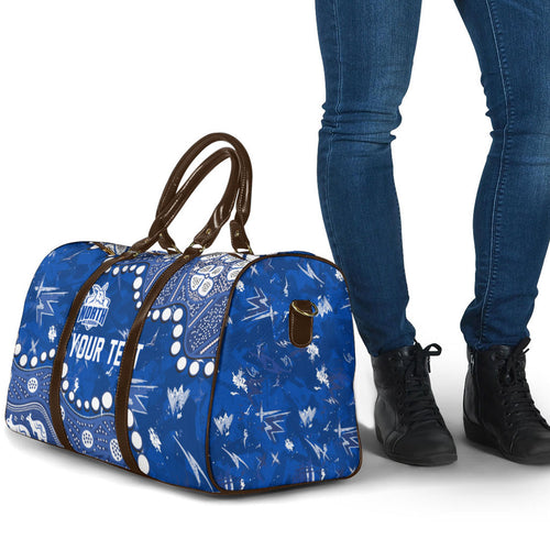 Personalized North Melbourne Kangaroos Travel Bag Aboriginal Pattern with Graffiti Style